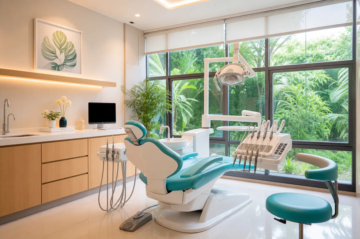 Ruang perawatan klinik gigi modern dan bersih